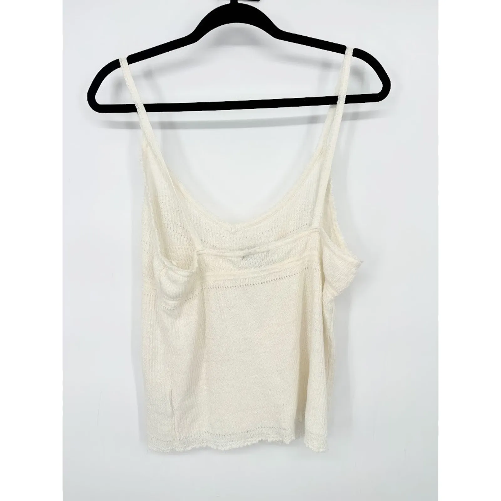 LAUREN RALPH LAUREN Sweater Tank XL Linen Crochet Ivory Babydoll Minimalist Boho - Image 4