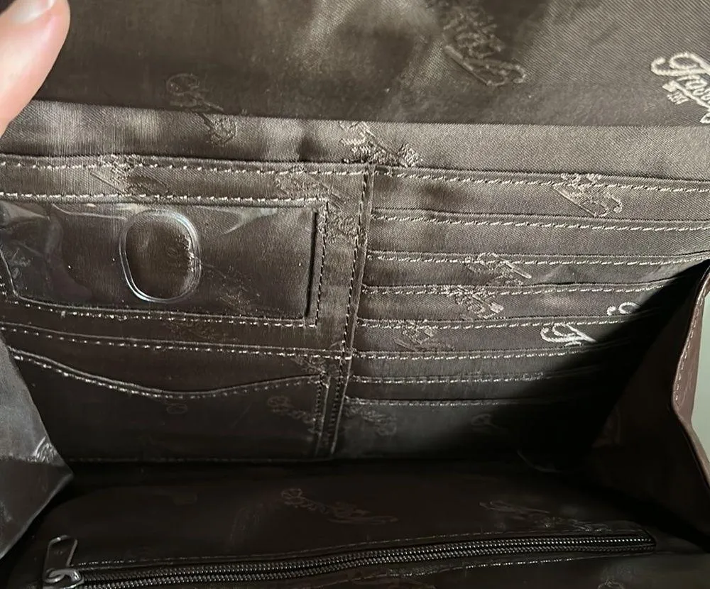 Fossil Vintage Brown Leather Minimalist Crossbody Bag Purse with Multi Pockets - Image 8