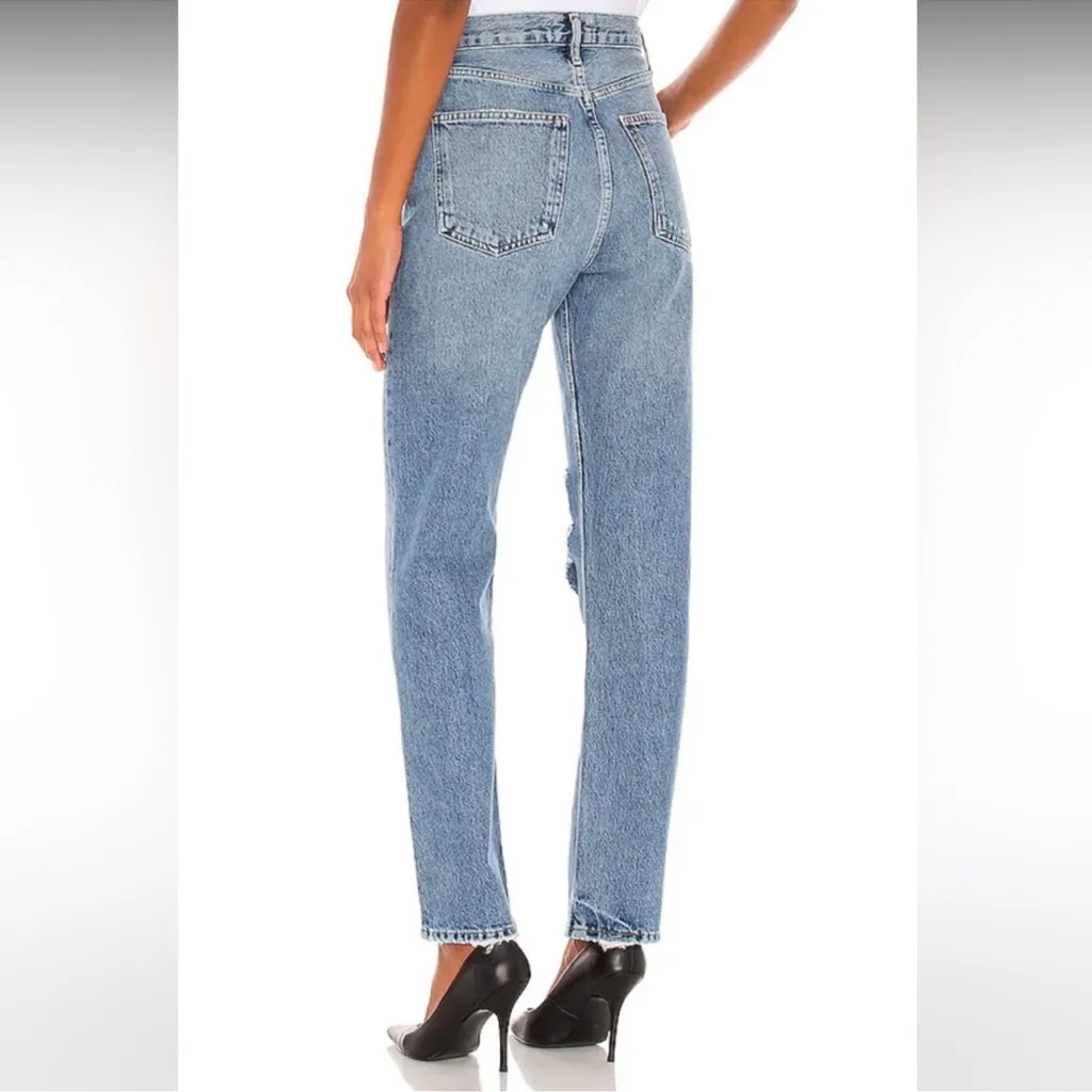 Agolde Women’s 90’s Pinch Waist Lineup Wash Distressed Straight Leg Jeans Sz 27 - Image 6