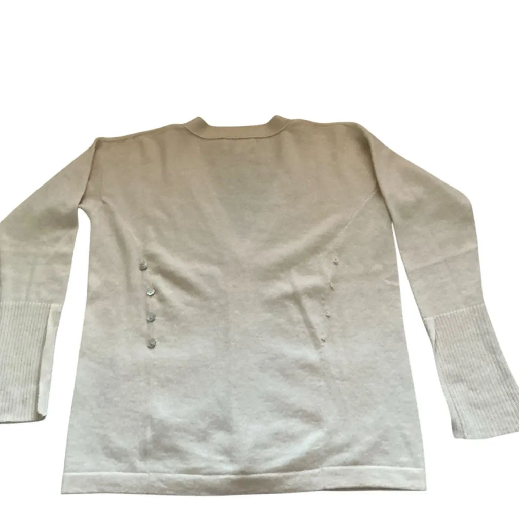 Elizabeth & James cardigan cashmere alpaca blend size small white - Image 3