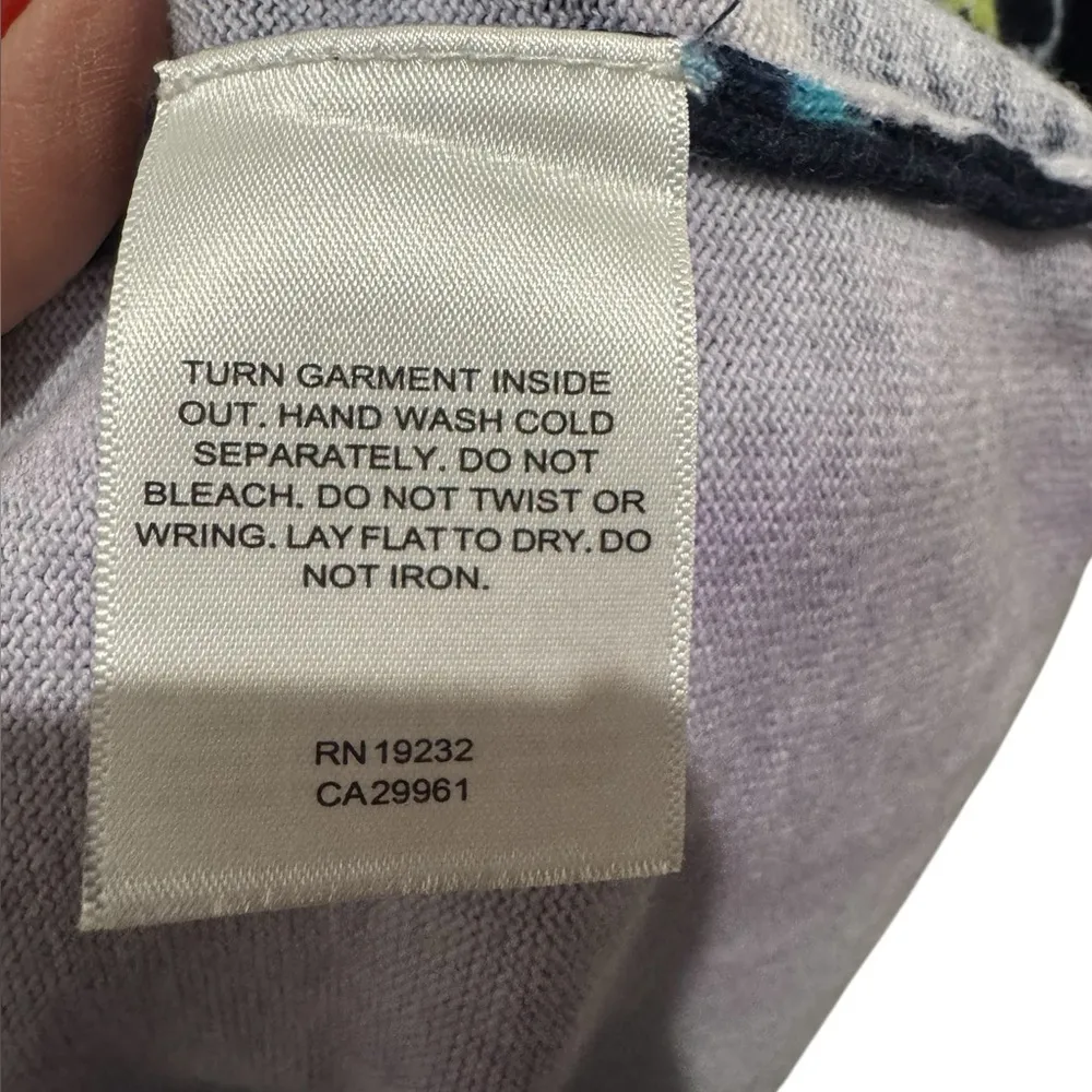 Alfred Dunner PL Floral 3/4 Sleeve Top Navy Cotton Knit Rhinestone Sparkle - Image 10