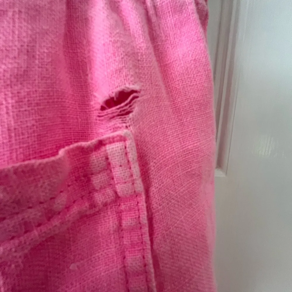 Women's Lilly Pulitzer Taron Sz Small Pink Isle Linen Pants - Image 9