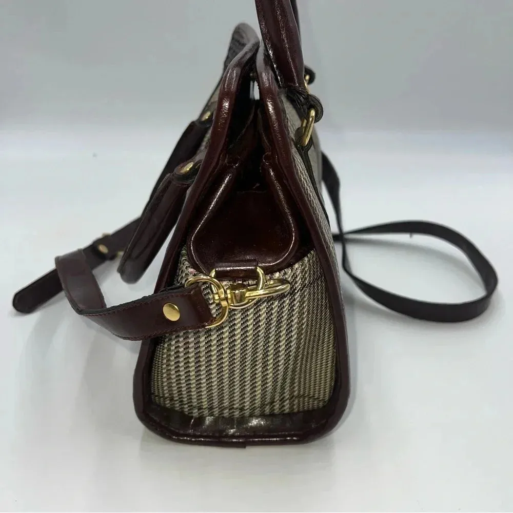 MC‎ Marc Chantal Shoulder Crossbody Handbag Brown & Beige Tartan Purse - Image 4