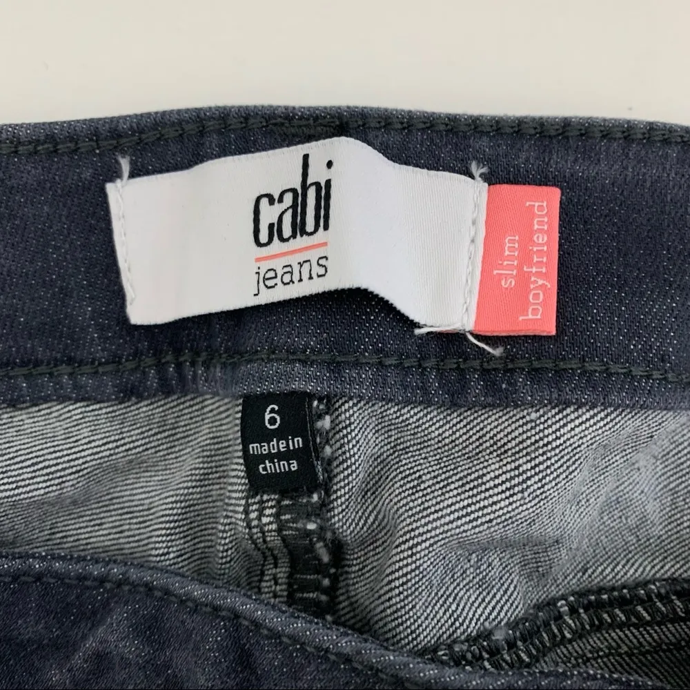 EUC CAbi Gray Slim Boyfriend Jeans Style 3191 Size 6 - Image 2