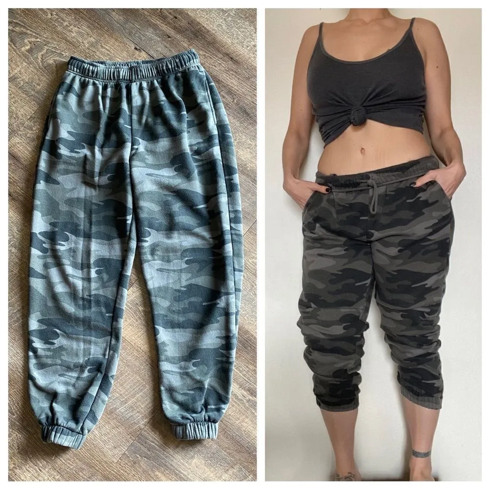 High Rise Sweatpants Camo Joggers Medium Athleisure Lounge Casual Camouflage Multiple - Image 4