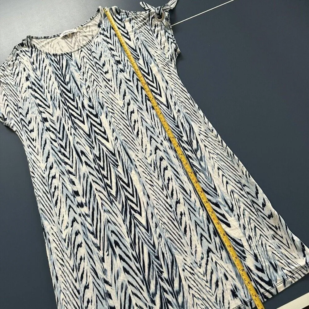 Women’s Calvin Klein Dress Blue / White Patterned Cold Shoulder XS Extra Small - Image 2