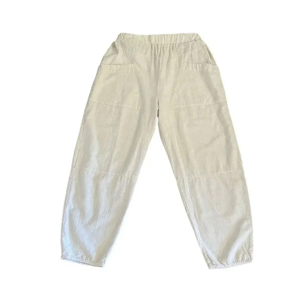 Zanzea Collection Ivory Elastic Waist Pull On Wide Leg Y2K Capri High SZ L #1274 - Image 6