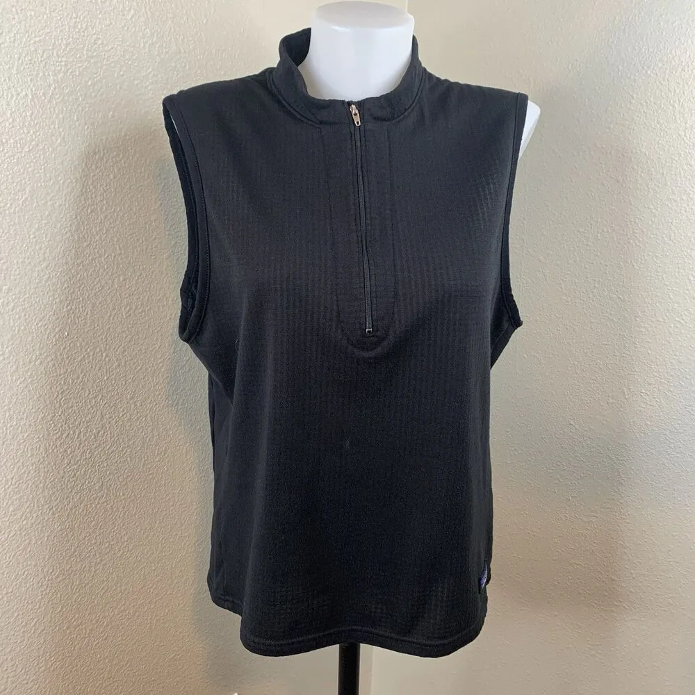 Vtg Patagonia Regulator Vest Polartec Black Half 1/2 Zip Made USA Women’s? Sz M - Image 3