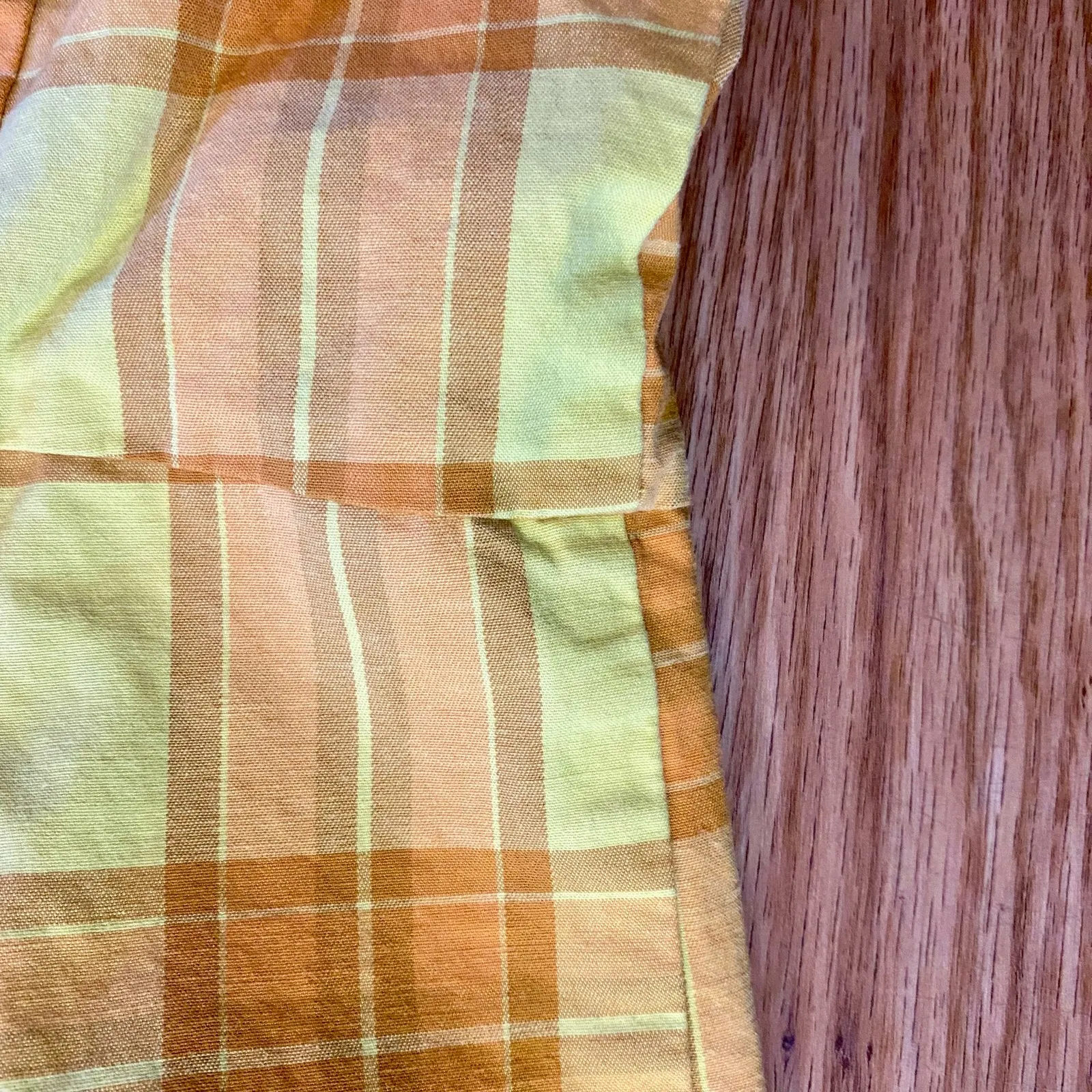 Arizona Jean Co Vintage Yellow Plaid Mini Jumper Dress Womens Medium - Image 12