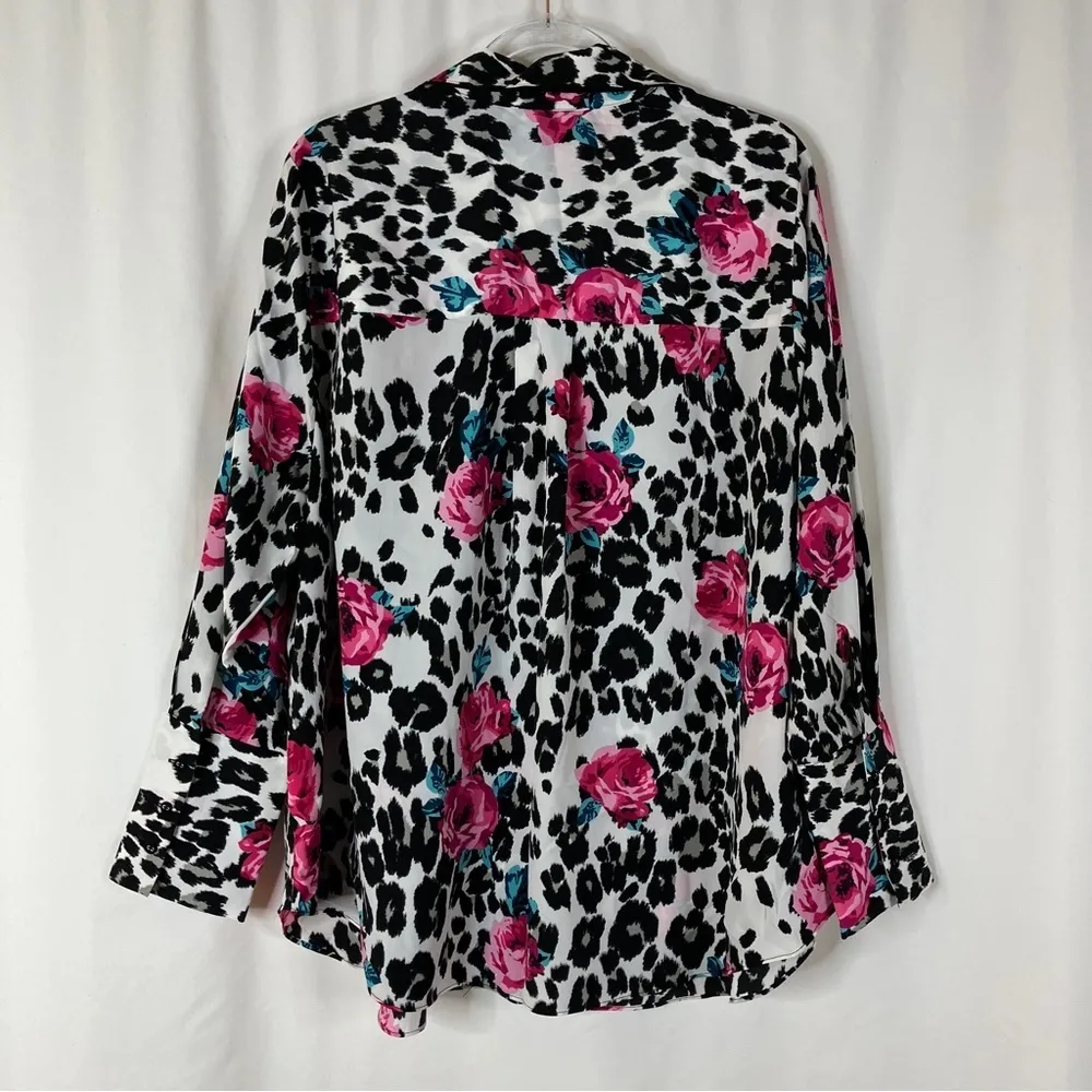 3/$30 Lane Bryant | Rose Leopard Print Button Front Pajama Top 20 - Image 6