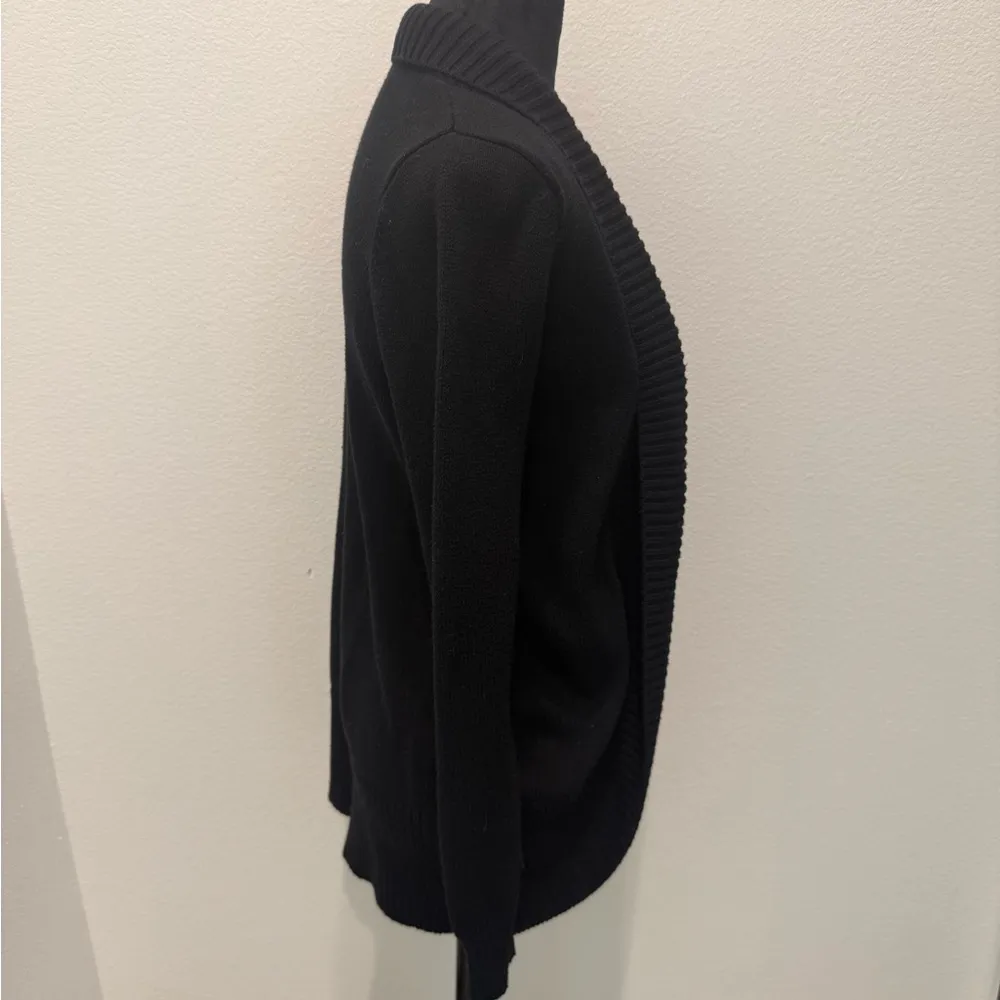 Black Open Front Cardigan - Image 3