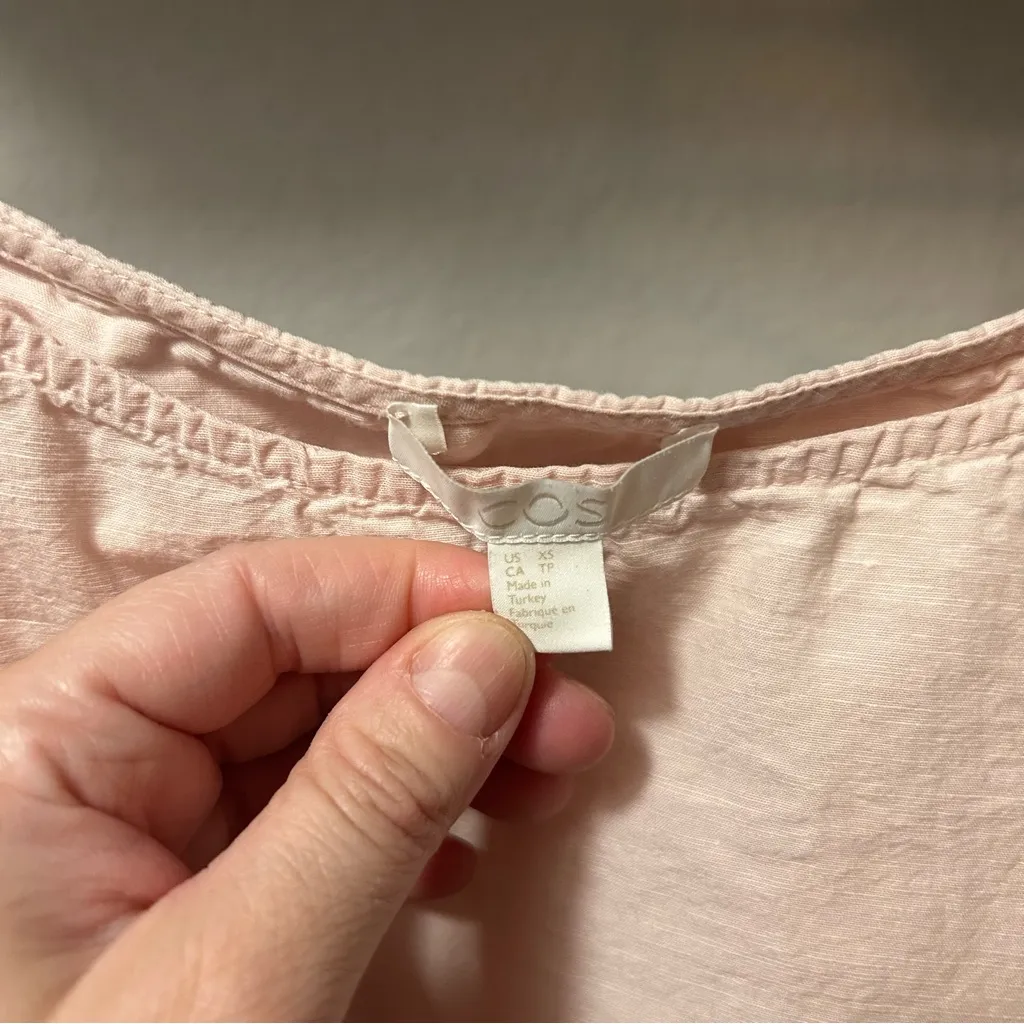 COS  Pale Pink Linen Tee XS - Image 4