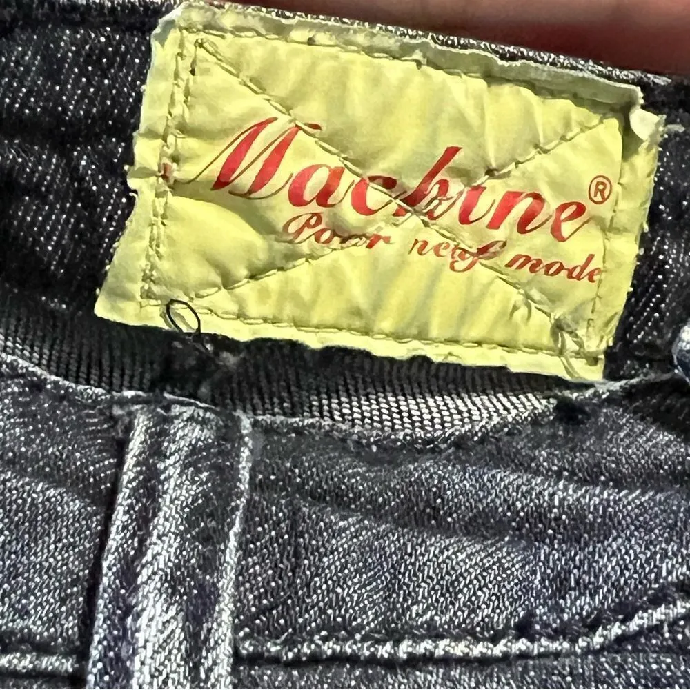 Machine jeans, women’s size 29, , mid rise, distressed, cut out, straight leg Blue - Image 6