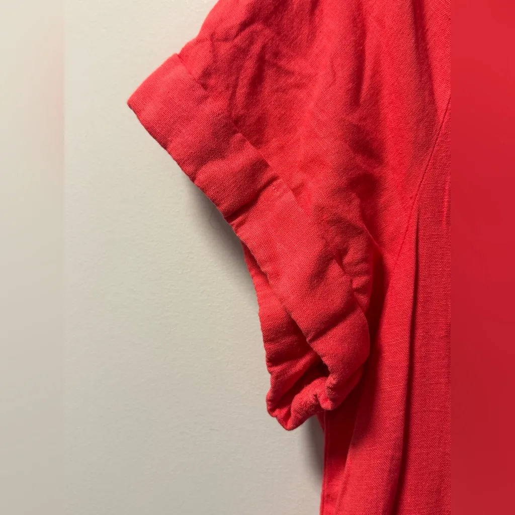 Universal Thread orange pink linen blend romper Large - Image 4