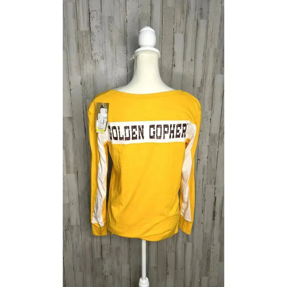 NWT Minnesota‎ Golden Gophers Women's Long Sleeve Yellow T-Shirt Size Small - Image 3