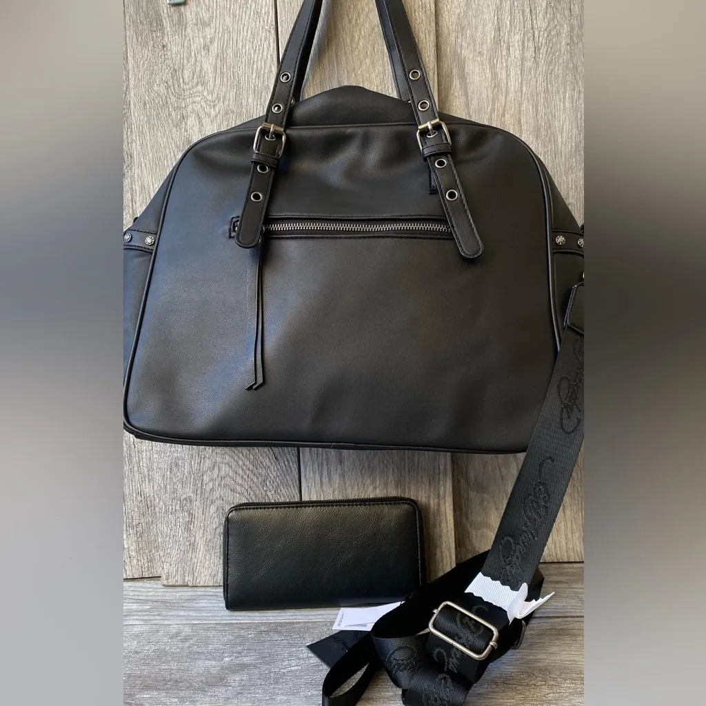 Ed Hardy Studded Embroidered Skull Satchel Bag & Wallet Set Y2K Love Kills - Image 6