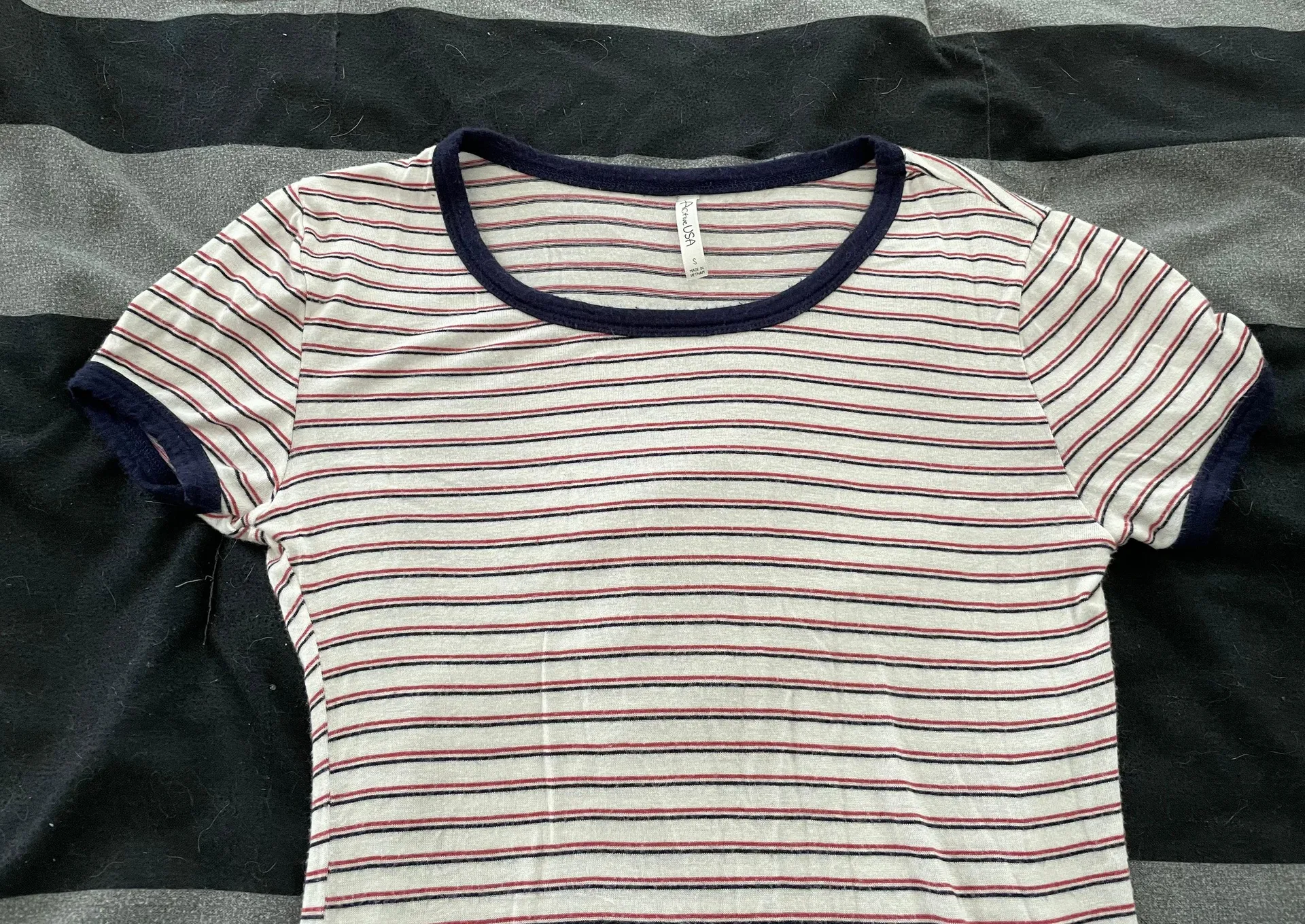 Striped White Rayon Shirt, size S - Image 4