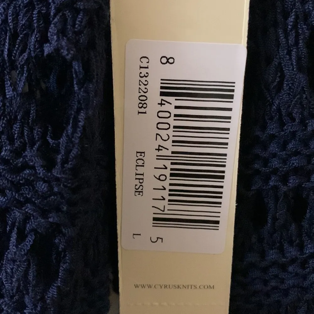 Cyrus Navy Blue Knit Sweater Size Large - Image 3