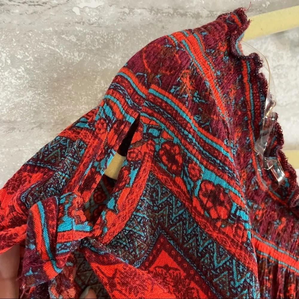 Blue Rain  Seersucker Fringe Romper - Image 3