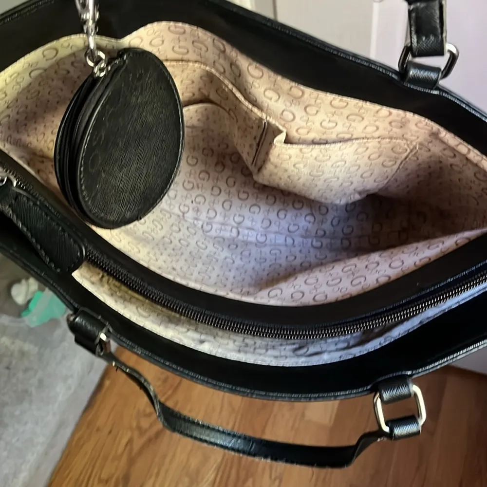 black leather purse with extra mini wallet. GUC - Image 3