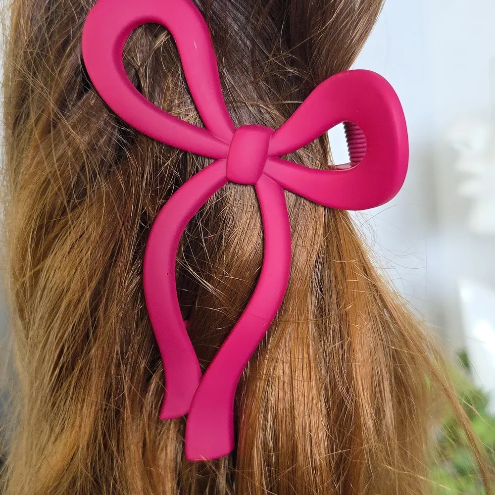 Set of 3 Claw Hair Clips Pink Bow Purple Bow Iridescent Clear Butterfly - Image 7