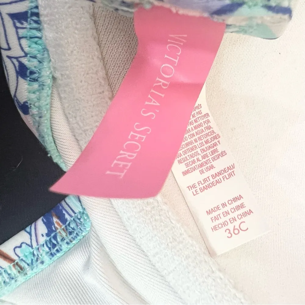 Victoria's Secret Blue Boho The Flirt Strapless Bikini Bandeau Top Size 36C - Image 9