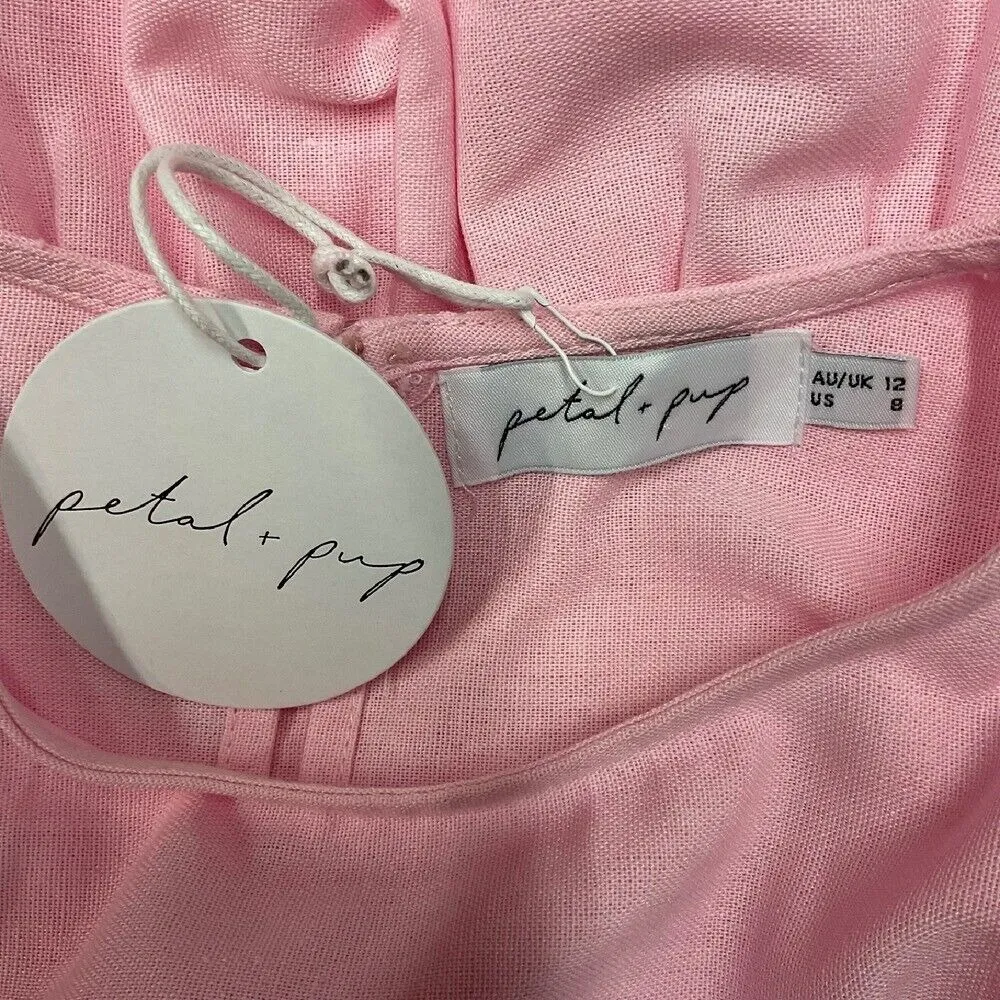 Petal & Pup Amarah Short Sleeve Pink Ruffle Tier Baby Doll‎ Dress Size 8 NWT - Image 12