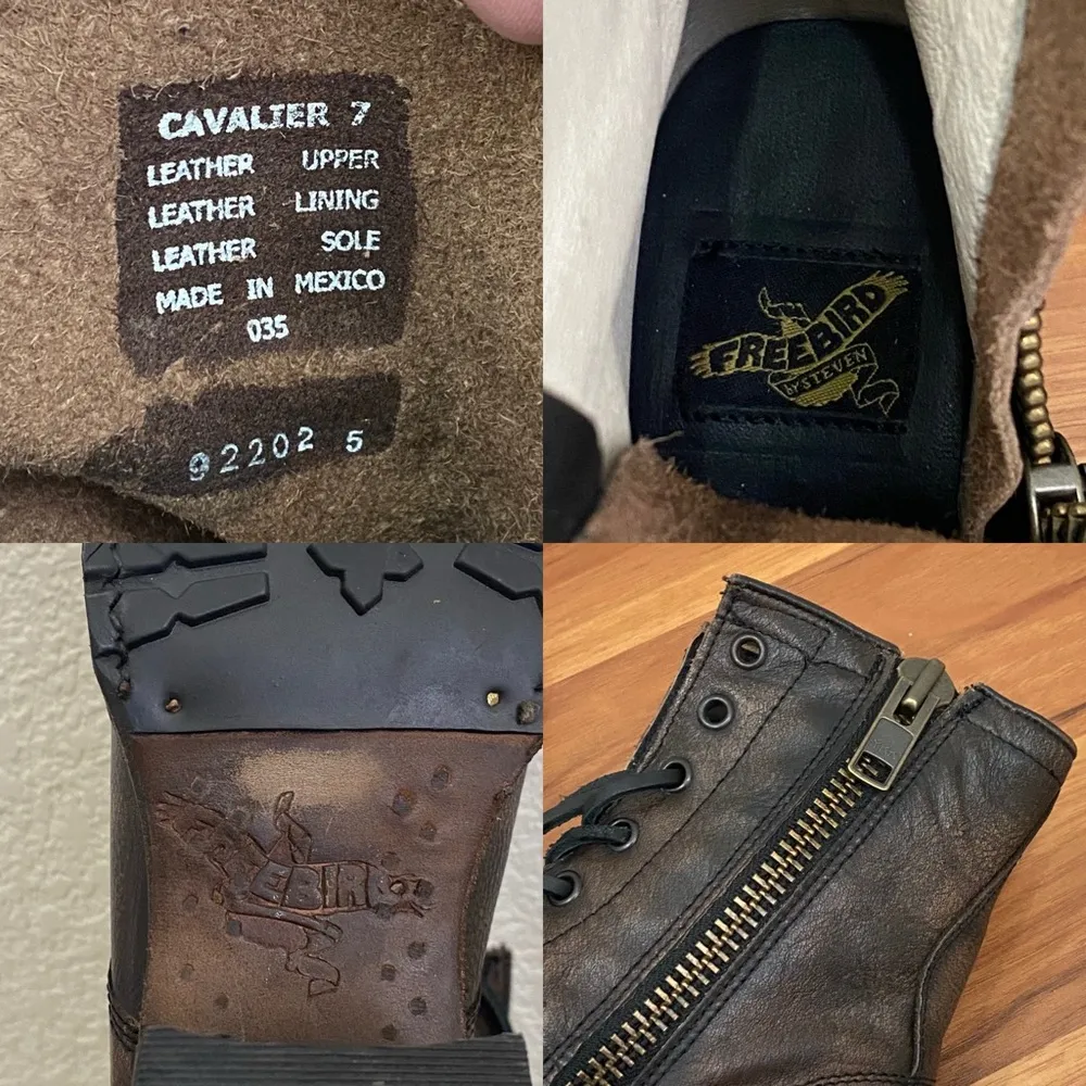 FREEBIRD By Steven 99202 “Cavalier” Brown Leather Lace Up Boots Women’s Size 7 - Image 16