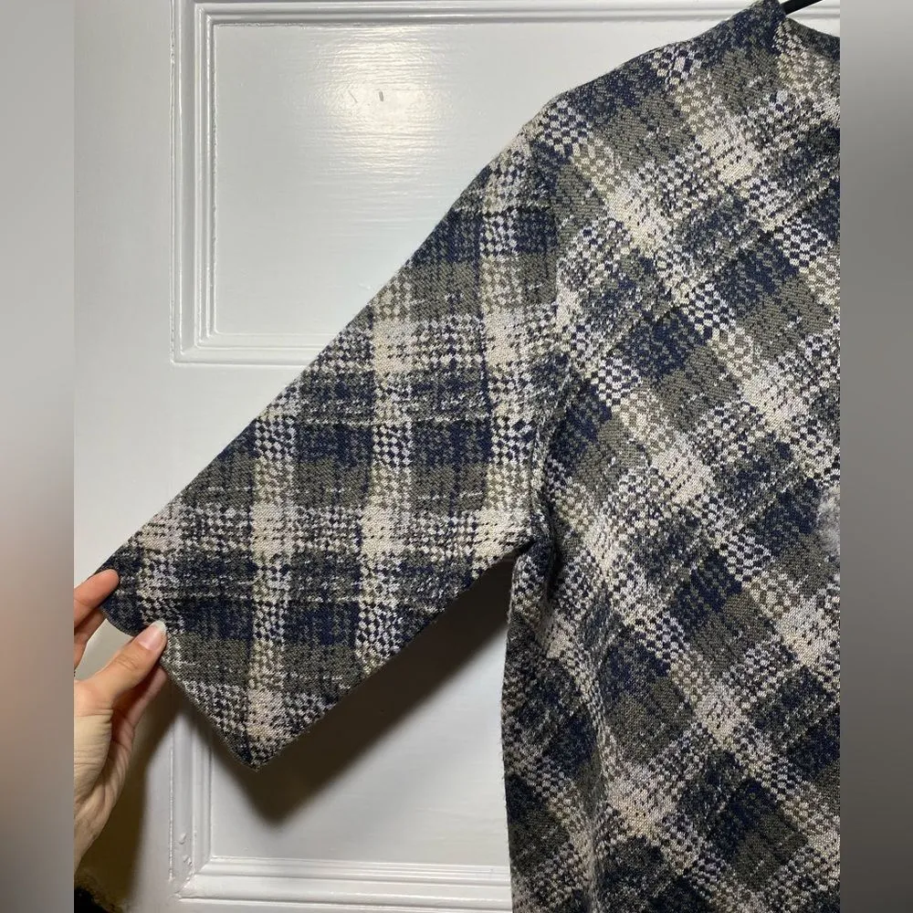 Anthropologie Troubadour Plaid Floral Petal Detail Mock Neck Sweater Small - Image 7