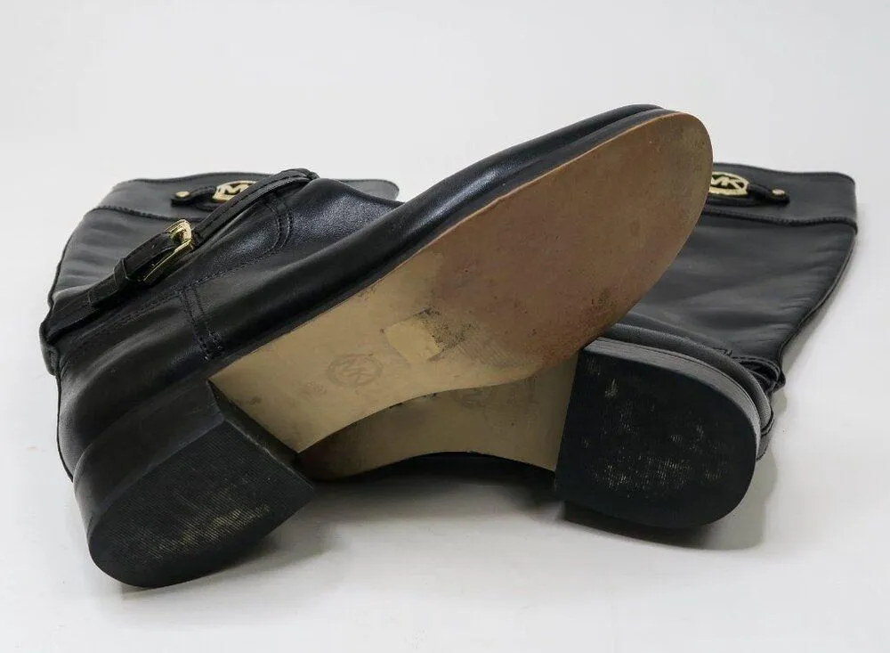 Michael Kors Black Leather Stockard Riding Boots - Image 11