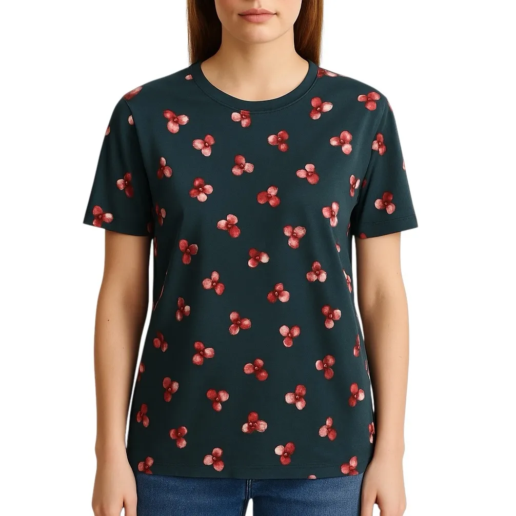 Emporio Armani Abstract Floral Satin Cotton Blend Shirt Size M Rare Print EUC - Image 2