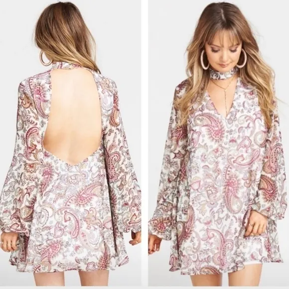 Show Me Your Mumu XS Josephine Bell Dress Paisley Groovy Mini Open Back 768 - Image 2