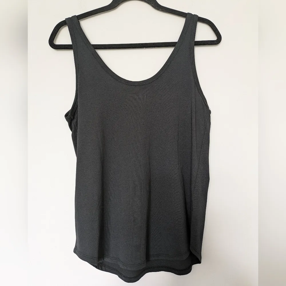 Quince Black Double Scoop Neck Tank Top Sz S - Image 4