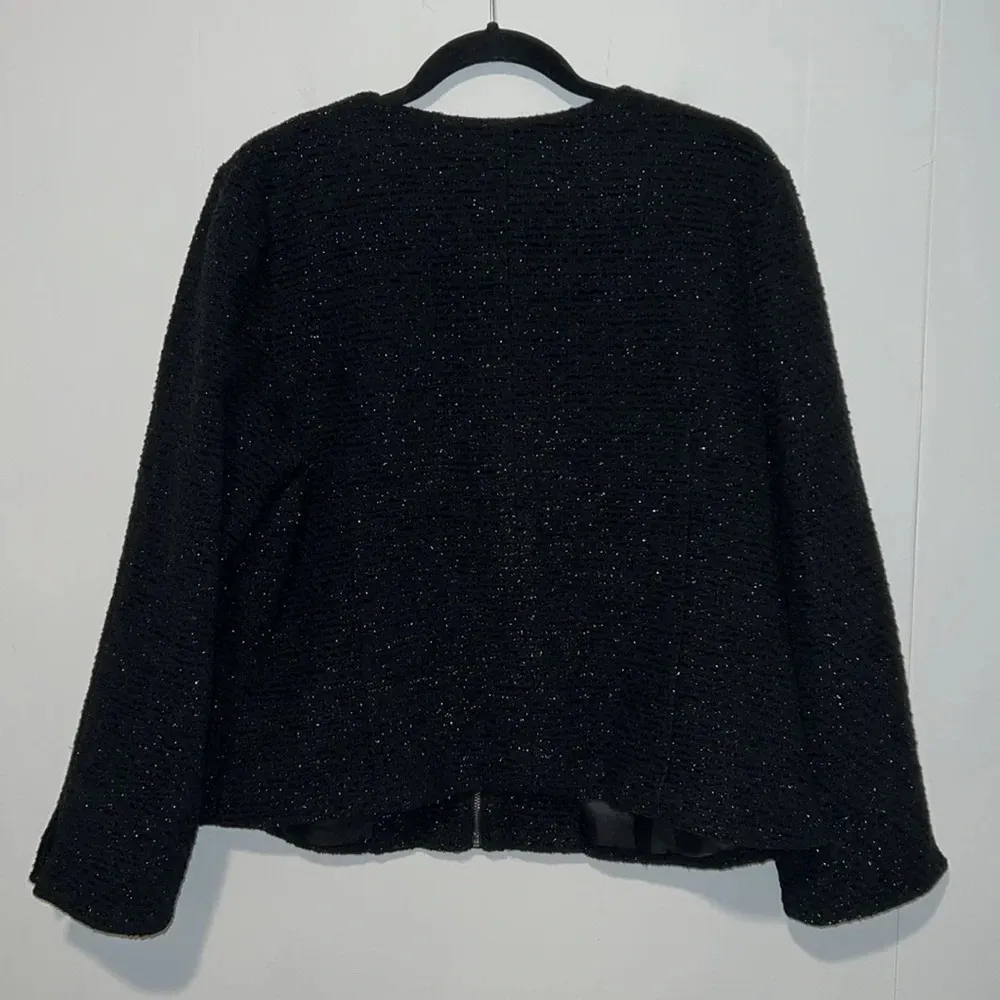 * Gap Women’s Zip Up Wool Blend Long Sleeve Black Jacket With Pockets 1076 - Image 2