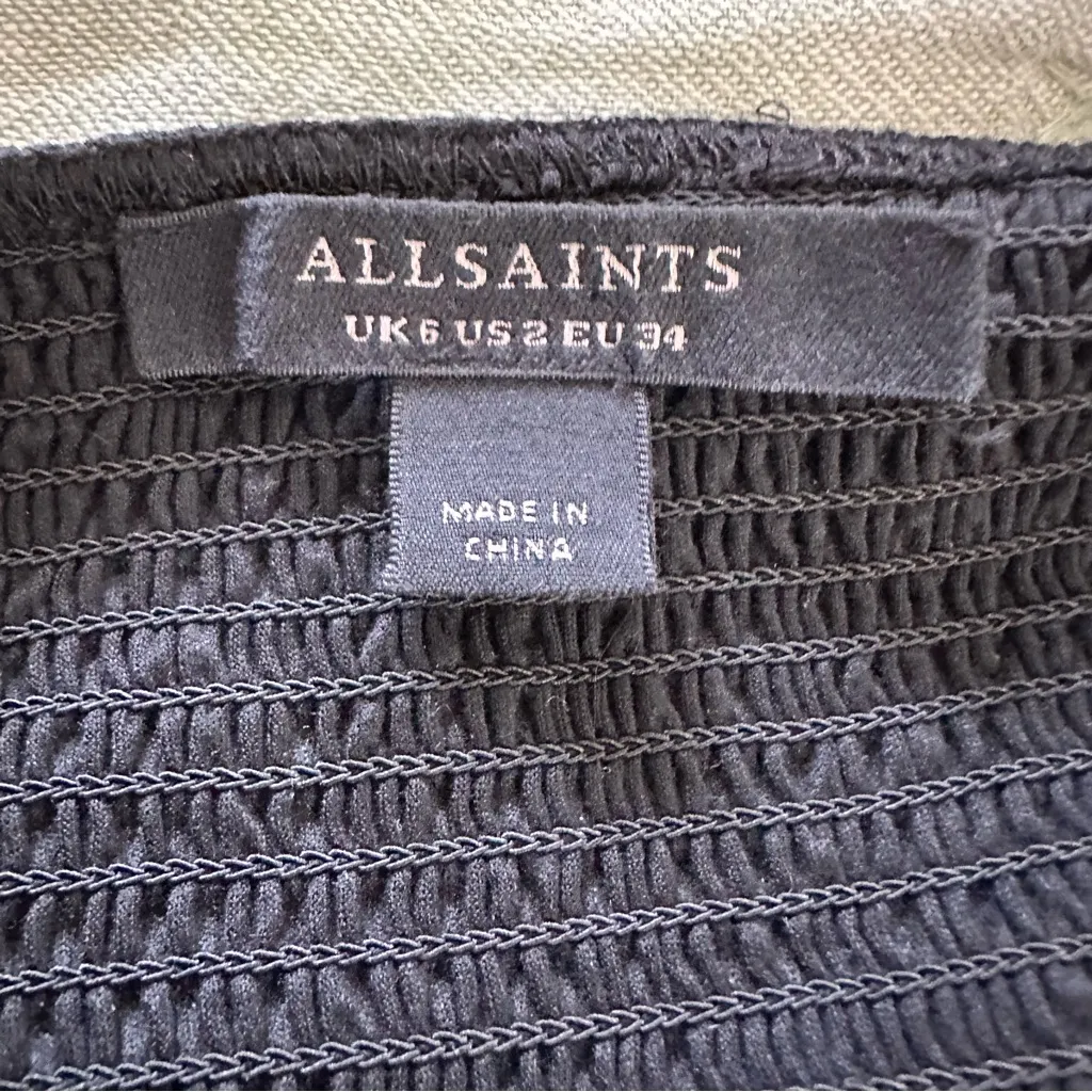 AllSaints Tilly Shirred Black Bodysuit Size 2 - Image 8