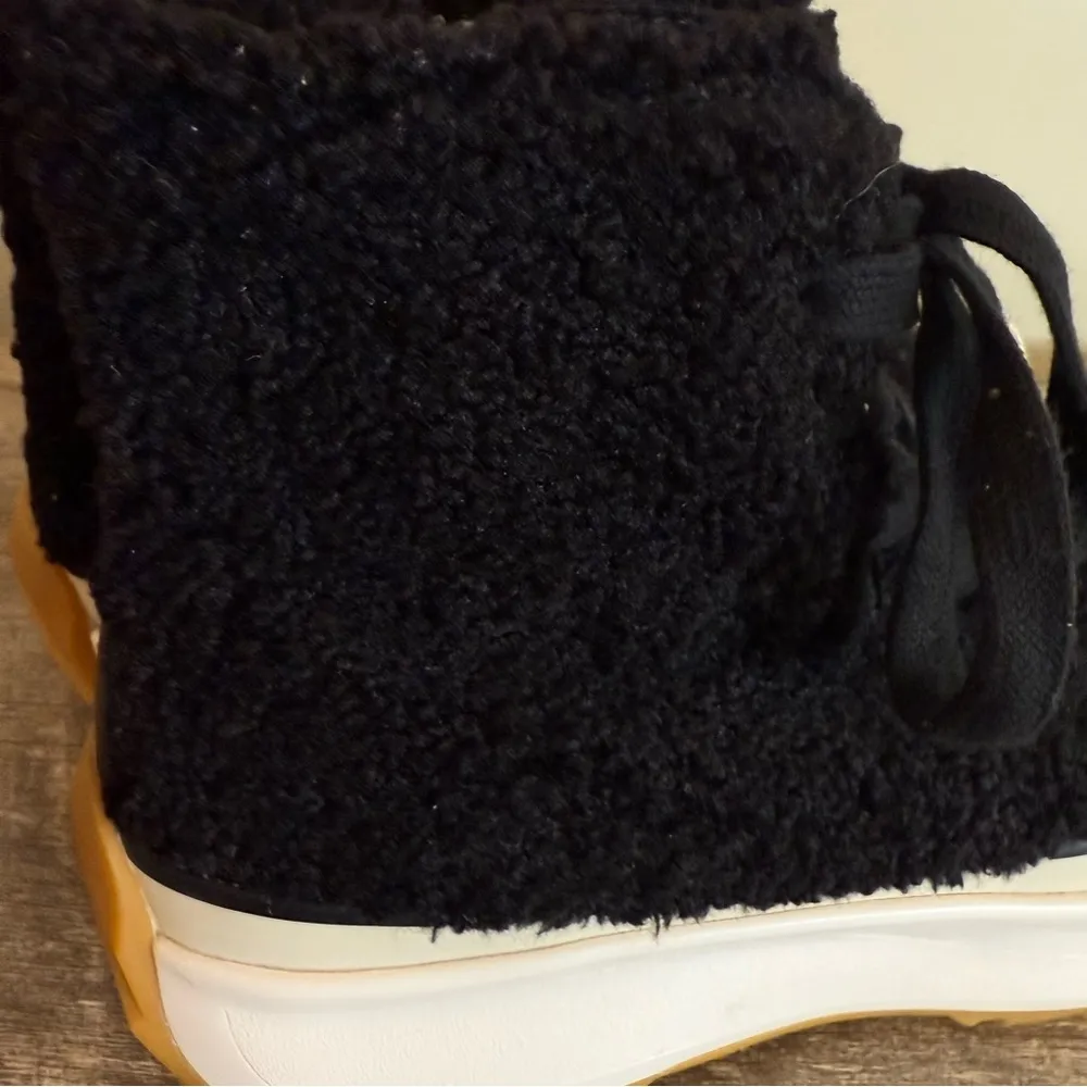 Steve Madden Shaft Black Faux Fur High Top Sneakers Women’s Size 9 Zipper - Image 11