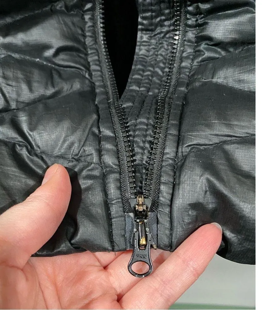 Nike Cascade Hooded Tech Down Puffer Black Quilted Coat Women's Medium - Image 6