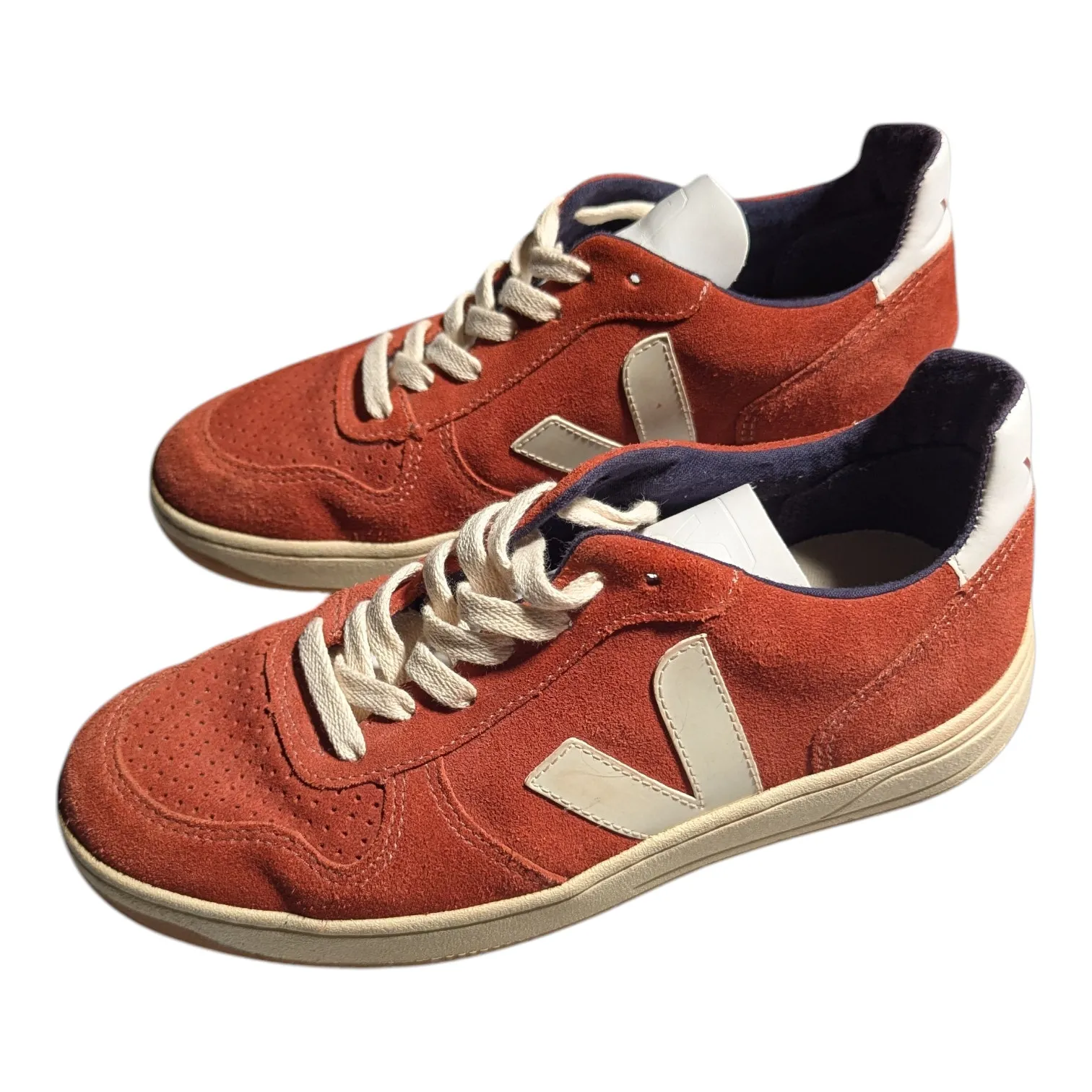 Veja V-10 Rouille Pierre Orange Suede Low Top Lace Up Casual Sneakers Sz 6 - Image 7