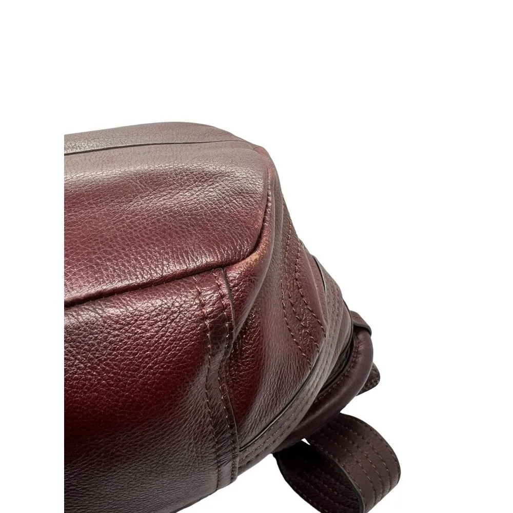 B Makowsky Pebbled Brown Leather Purse Shoulder Bag Silver Tone Hardware - Image 6