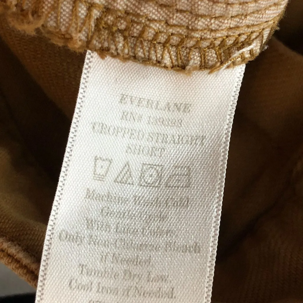 Everlane Womens Cropped Straight Pants Cotton Stretch Mustard Yellow 8 Short - Image 6