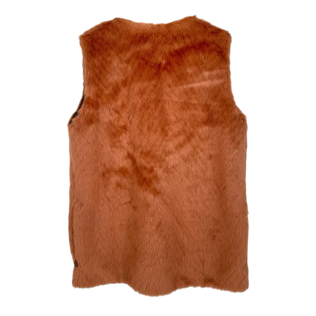 Maison Scotch Scotch & Soda Faux Fur Vest size 1/Small Sleeveless Lined Pockets - Image 7