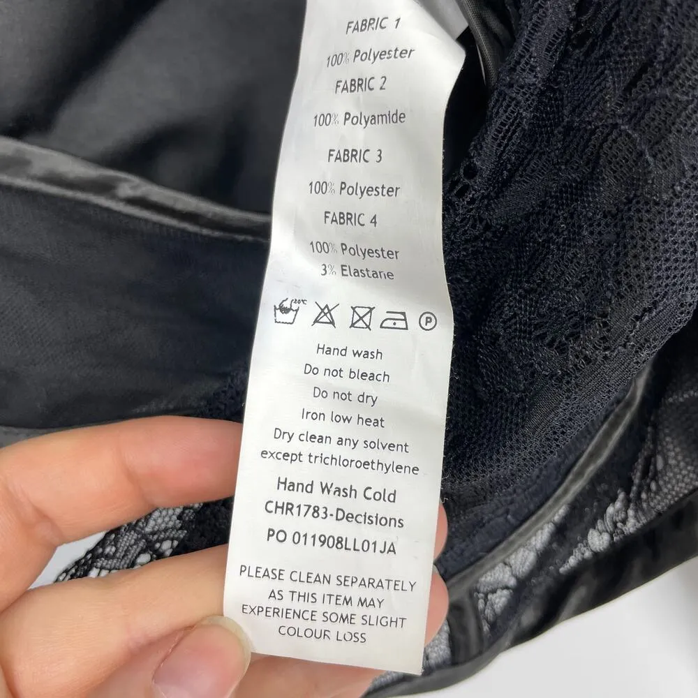 Mistress Rocks Top Womens Size Large Decisions Bralette Long Sleeve Black - Image 6