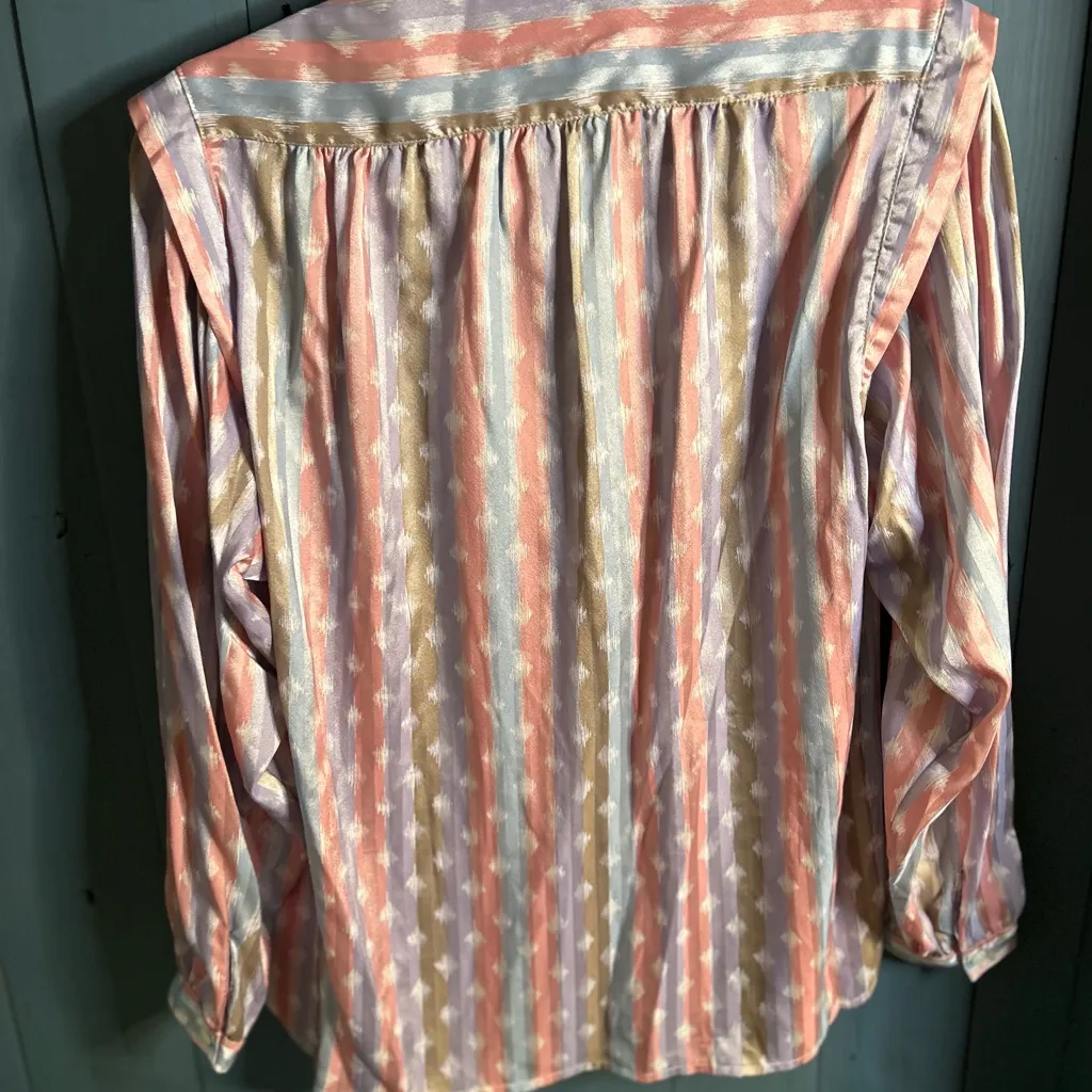 Evan Picone Vintage 1970’s/80’s  Multicolor Striped Blouse | 12 - Image 3