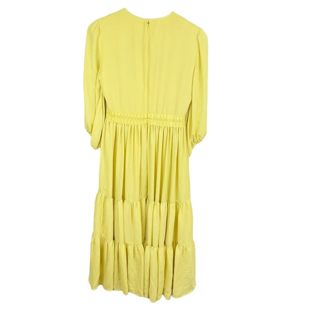 NEW Rachel Parcell Collection Autumn Apple Dress in Citrus Yellow Size Small - Image 4