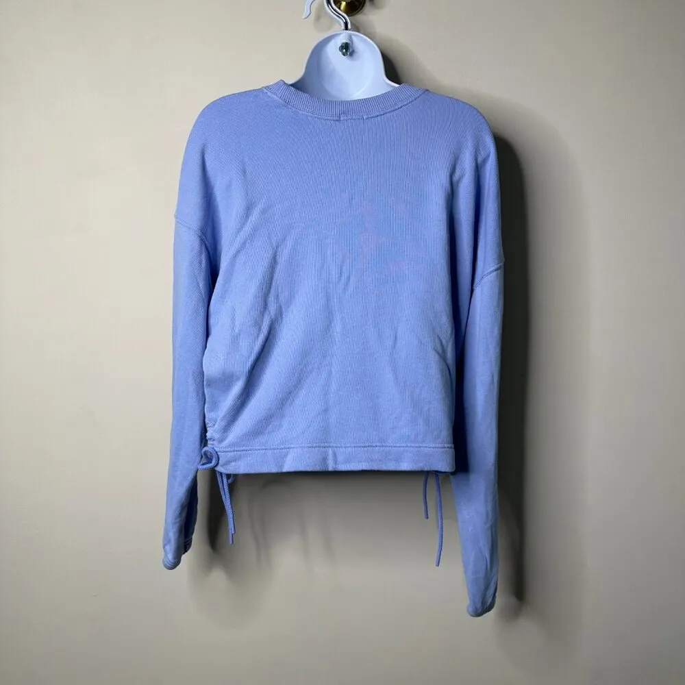 NEW OFFLINE By Aerie Weekend Side Tie Sweatshirt Blue Women's XS - Image 5