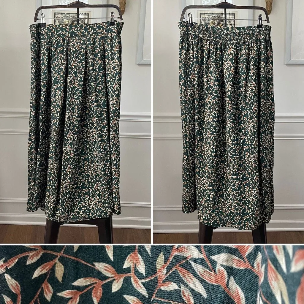 CC Hughes Long Green Cottagecore Prairie Skirt Vines L Size L - Image 2