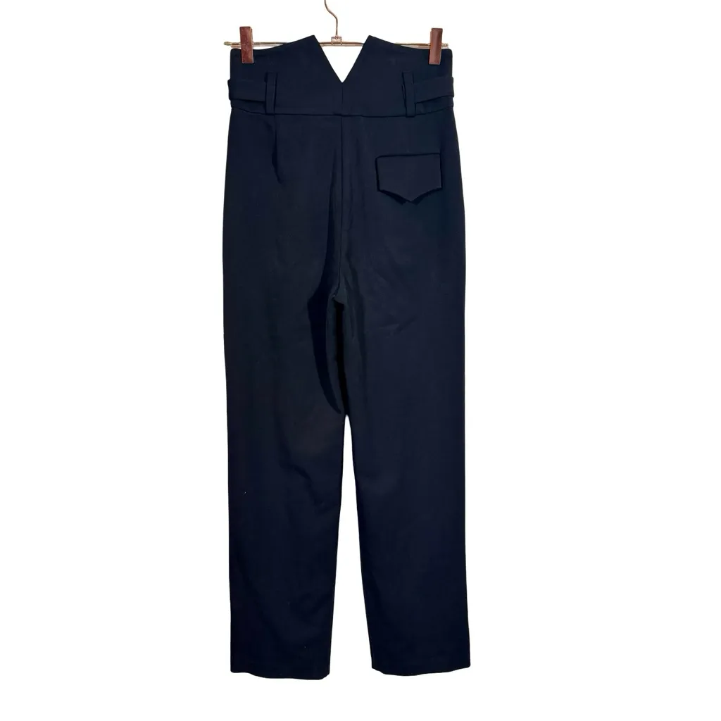 Fleur du Mal Tuxedo Pleated High Waisted Notched Pants Trousers in Black Size 2 - Image 6