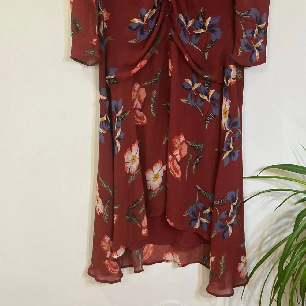 ASTR The Label Floral Ruched Front Hilow Floral Dress sz XL - Image 4