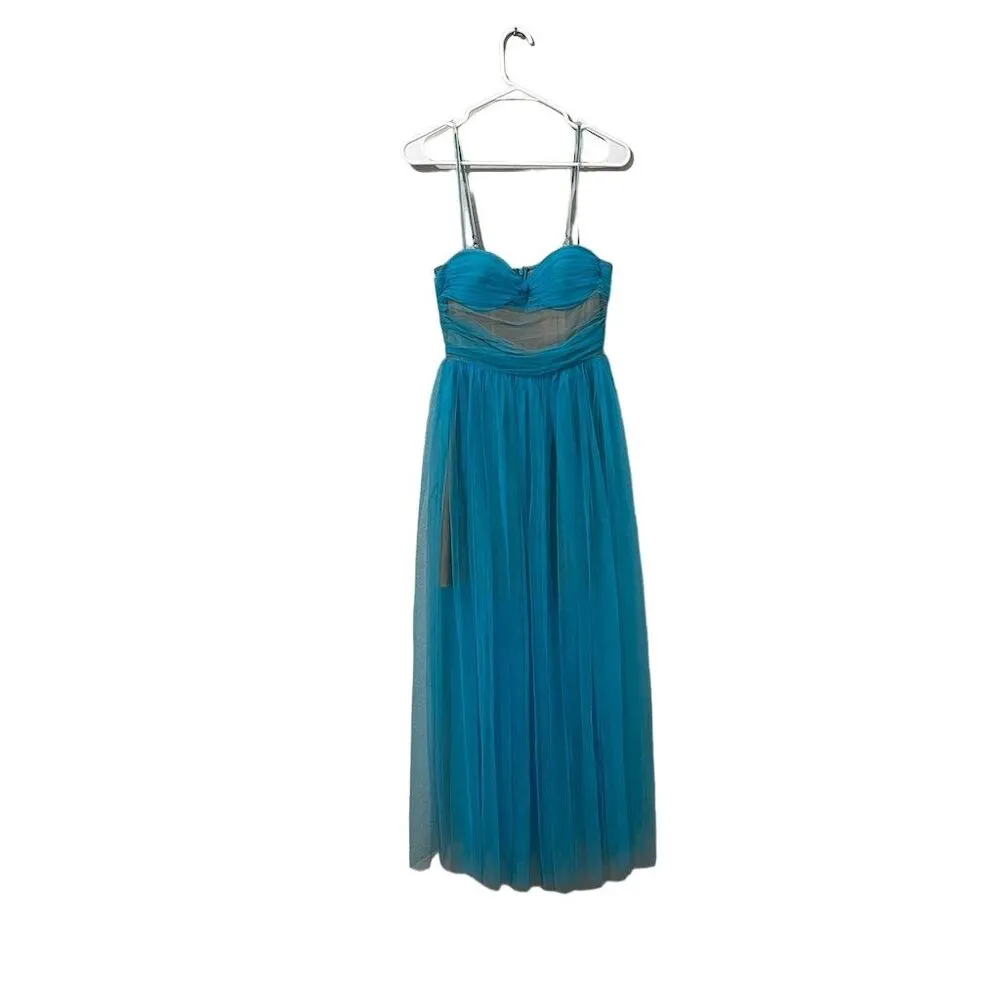 Sau Lee Carrie Tulle Dress Blue Size 2 Sleeveless Midi Party/Cocktail Formal - Image 5