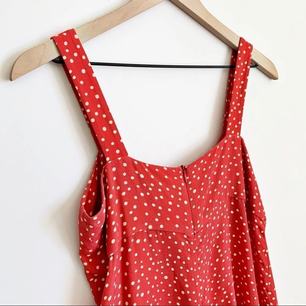Anthropologie X Kachel Polka Dot Cropped Wide Leg Jumpsuit Size 6 Red Summer - Image 7